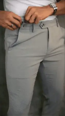 Demonstração do ajuste da calça